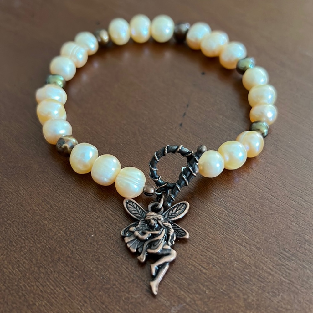 Pink Freshwater Pearl Fairy Bracelet - Handmade